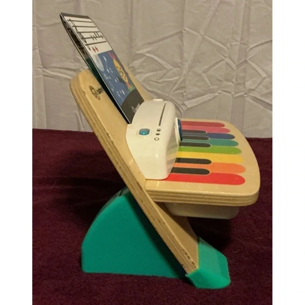 Baby Einstein Hape Wooden Keyboard Musical Toy with Song Cards Tested Works!